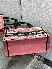 Kitlife Dior Souvenir Medium Pink Natural Raffia And Multicolor Book Tote 36x18x28cm - 2