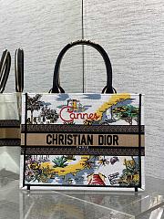 Kitlife Dior Souvenir Medium Cannes Natural Raffia And Multicolor Book Tote 36x18x28cm - 1