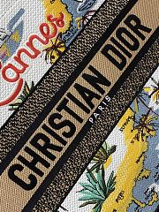 Kitlife Dior Souvenir Medium Cannes Natural Raffia And Multicolor Book Tote 36x18x28cm - 5