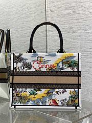 Kitlife Dior Souvenir Medium Cannes Natural Raffia And Multicolor Book Tote 36x18x28cm - 4