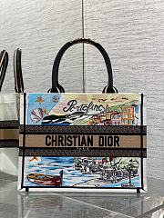 Kitlife Dior Souvenir Medium Portofino Natural Raffia And Multicolor Book Tote 36x18x28cm  - 1