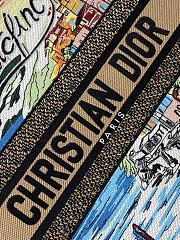 Kitlife Dior Souvenir Medium Portofino Natural Raffia And Multicolor Book Tote 36x18x28cm  - 4