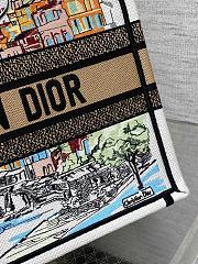 Kitlife Dior Souvenir Medium Portofino Natural Raffia And Multicolor Book Tote 36x18x28cm  - 2