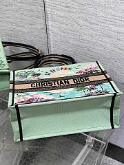 Kitlife Dior Souvenir Medium Green Natural Raffia And Multicolor Book Tote 36x18x28cm - 5