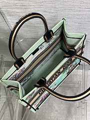 Kitlife Dior Souvenir Medium Green Natural Raffia And Multicolor Book Tote 36x18x28cm - 2