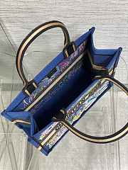 Kitlife Dior Souvenir Medium Dark Blue Natural Raffia And Multicolor Book Tote 36x18x28cm - 6
