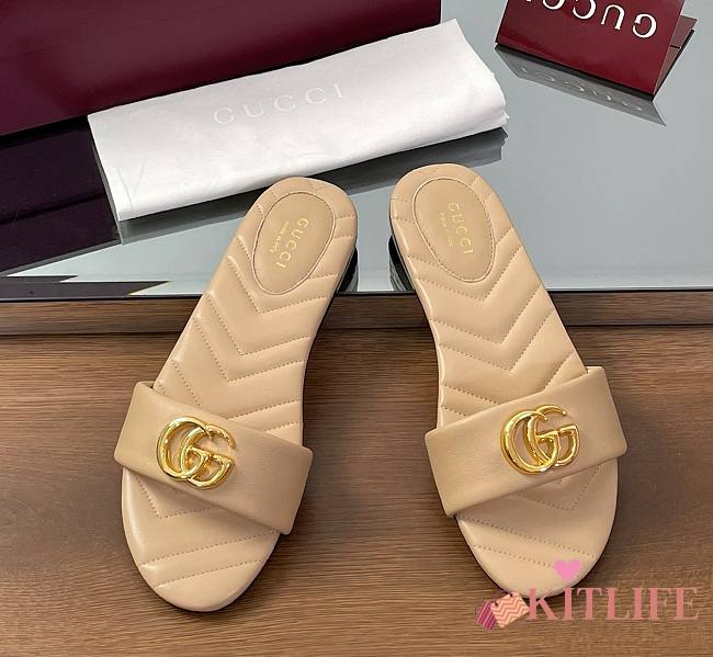 Kitlife Gucci GG Matelassé Slides Beige - 1