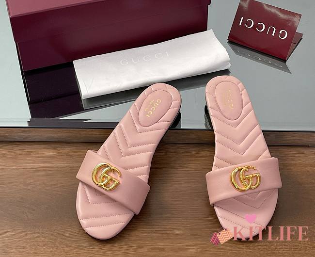 Kitlife Gucci GG Matelassé Slides Pink - 1
