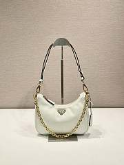 Kitlife Prada Re-Edition White Leather Mini Bag 1BC204 18x22x6cm - 1