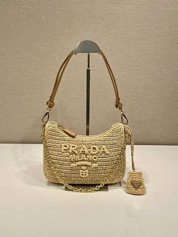 Kitlife Prada Re-edition Natual Crochet Mini Bag 1BC204 18x22x6cm