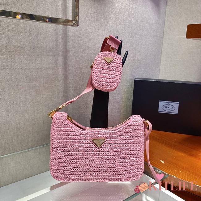 Kitlife Prada Re-Edition 2005 Crochet Bag Pink 1BH204 18x22x6cm - 1