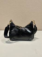Kitlife Prada Re-Edition 2005 Re-Nylon Bag Black Brushed Leather 1BH204 18x22x6cm - 3