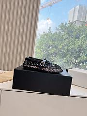 Kitlife Alaia 25SS Flat Black Patent Leather Mesh Ballet Shoes - 6