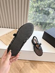 Kitlife Alaia 25SS Flat Black Patent Leather Mesh Ballet Shoes - 4