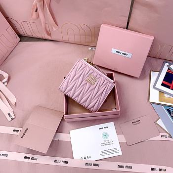 Kitlife Miu Miu Two-fold Small Wallet Light Pink 11.5x8cm