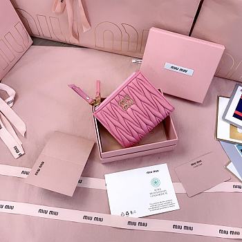Kitlife Miu Miu Two-fold Small Wallet Pink 11.5x8cm