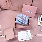 Kitlife Miu Miu Two-fold Small Wallet Blue 11.5x8cm - 1