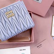 Kitlife Miu Miu Two-fold Small Wallet Blue 11.5x8cm - 5