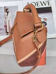 Kitlife Loewe Brown Leather Patchwork Puzzle Bag 24x10x14cm - 2