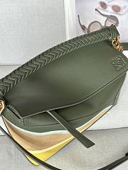 Kitlife Loewe Green Leather Patchwork Puzzle Bag 24x10x14cm  - 6