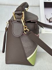 Kitlife Loewe Dark Brown Leather Patchwork Puzzle Bag 24x10x14cm - 5