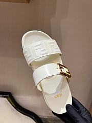 Kitlife Fendi Feel White Nappa Leather Slides - 6