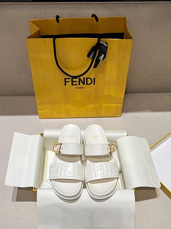 Kitlife Fendi Feel White Nappa Leather Slides