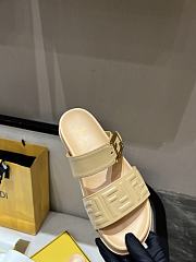 Kitlife Fendi Feel Beige Nappa Leather Slides - 6