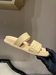 Kitlife Fendi Feel Beige Nappa Leather Slides - 3