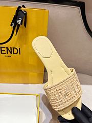 Kitlife Fendi Natural Raffia Flat Slides  - 6