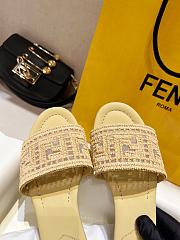 Kitlife Fendi Natural Raffia Flat Slides  - 4