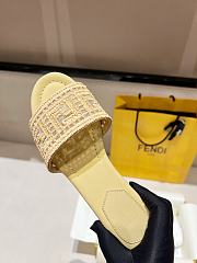 Kitlife Fendi Natural Raffia Flat Slides  - 2