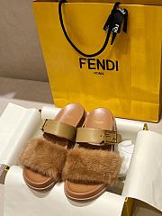 Kitlife Fendi Fendi Feel Brown Fur Slides - 1