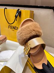 Kitlife Fendi Fendi Feel Brown Fur Slides - 3