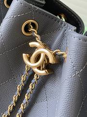 Kitlife Chanel 25C Drawstring Bucket Hobo Bag Dark Grey Grained Leather 30×26×14cm - 4