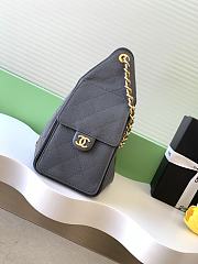 Kitlife Chanel 25C Drawstring Bucket Hobo Bag Dark Grey Grained Leather 30×26×14cm - 2