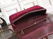 Kitlife Chanel Classic Velvet Bag in Burgundy 25.5cm - 5
