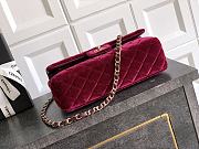 Kitlife Chanel Classic Velvet Bag in Red 25.5cm - 5