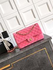 Kitlife Chanel Classic Velvet Bag in Pink 25.5cm - 1