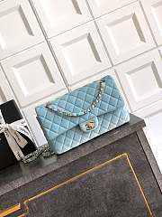 Kitlife Chanel Classic Velvet Bag in Blue 25.5cm - 1