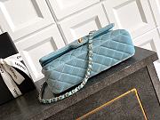 Kitlife Chanel Classic Velvet Bag in Blue 25.5cm - 5