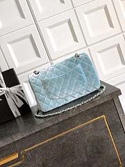 Kitlife Chanel Classic Velvet Bag in Blue 25.5cm - 4