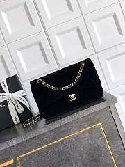 Kitlife Chanel Classic Velvet Bag in Black 25.5cm - 1