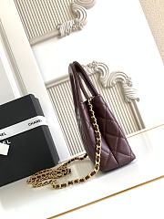 Kitlife Chanel 25C Kelly Handle Bag Dark Brown AS4416 13x19x7cm - 5