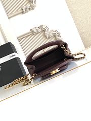 Kitlife Chanel 25C Kelly Handle Bag Dark Brown AS4416 13x19x7cm - 2