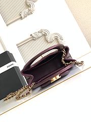 Kitlife Chanel 25C Kelly Handle Bag Metallic Burgundy Calfskin AS4416 13x19x7cm  - 6