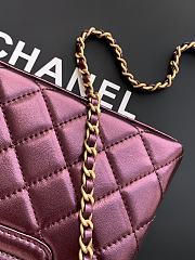 Kitlife Chanel 25C Kelly Handle Bag Metallic Burgundy Calfskin AS4416 13x19x7cm  - 4