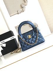 Kitlife Chanel 25C Kelly Handle Bag Metallic Dark Blue Calfskin AS4416 13x19x7cm - 1