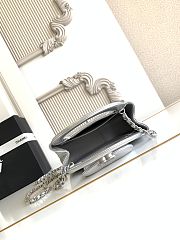 Kitlife Chanel 25C Kelly Handle Bag Metallic Silver Calfskin AS4416 13x19x7cm - 5