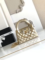 Kitlife Chanel 25C Kelly Handle Bag Metallic Gold Calfskin AS4416 13x19x7cm - 1